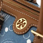 Сумка T Monogram из денима в сине-коричневых тонах TORY BURCH - фото 5