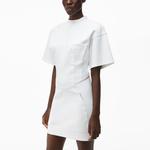 Женское платье с коротким рукавом Alexander Wang, белый - фото 6