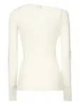 Свитер в рубчик с открытыми плечами PINKO, белый - фото 2
