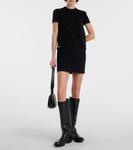 Платье-трапеция из хлопкового твида Versace, черный - фото 2