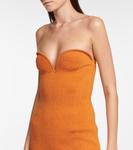 Платье миди Thalia из ребристой ткани Galvan, Ochre - фото 4