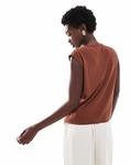 Топ свободного кроя ASOS DESIGN коричневого цвета - фото 3