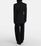 Двубортный пиджак из шерсти с отделкой из сатина Givenchy, Black - фото 3