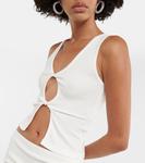 Майка из джерси с вырезом Christopher Esber, белый - фото 4