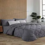 Одеяло Duvet 200x200 см, плотность 300 г/м², всесезонное, одеяло для сна, серое Formeya - фото 2