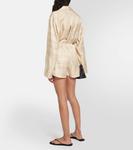 Шелковые шорты с логотипом TOTEME, коричневый - фото 3