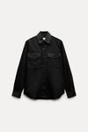 Рубашка из поплин с карманами ZARA, черный - фото 3