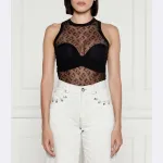 Китайский топ стандартного кроя Pinko, черный - фото