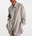 Рубашка из шерсти и кашемира Komako The Row, Light Pebble - фото 4