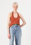 Топ Weekday VERA HALTER EYELET , Rust/Orange - фото 4
