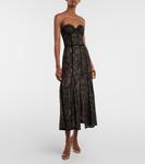 Кружевное платье миди castora без бретелек Costarellos, черный - фото 2