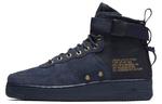Кроссовки Nike Sf Air Force 1 Mid Obsidian Metallic Gold - фото