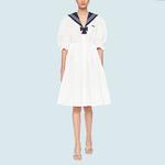 Платье с короткими рукавами женское белое Miu Miu - фото 2