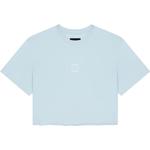 Футболка кроп с вышитым логотипом Givenchy, синий - фото 3