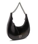 Сумка-хобо Pinko BRIOCHE HOBO MINI PELLE LAMINA, черный - фото 4