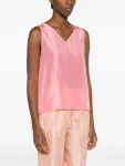 Шелковый топ без рукавов Forte Forte, розовый - фото 3