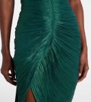 Бюстье-платье с баской и открытыми плечами Marmar Halim, Green - фото 5