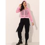 Сетчатый бомбер с капюшоном ALLEGRA K, розовый - фото 3