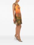 Платье мини с абстрактным принтом Roberto Cavalli, оранжевый - фото 3