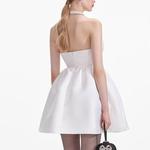 Мини-платье-бандо из тафты Self-portrait, белый - фото 5