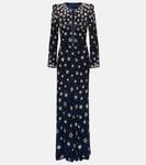 Платье с вышивкой Madrigal Jenny Packham, Blackthorn Blue - фото