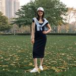 Хлопковое платье миди Tommy Hilfiger, синий - фото 8