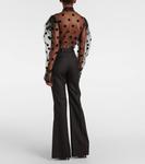 Расклешенные брюки из шерстяного габардина Nina Ricci, черный - фото 3