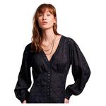 Платье миди Superdry Lace Trim Long Sleeve, черный - фото 3