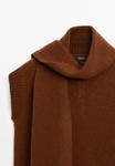 Джемпер Massimo Dutti SLEEVELESS V-NECK WITH SCARF, Brown - фото 10