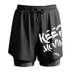 Плавательные шорты мужские Five-point Double Print Black Anta, черный - фото