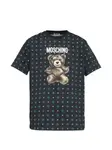 Футболка с рисунком мишки Moschino, черный - фото
