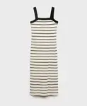 Женское полосатое платье миди MANGO, черный - фото
