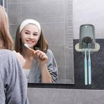 1 комплект настенного держателя для зубных щеток с чашкой для ванных комнат Unique Bargains, зеленый - фото 3