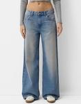 Джинсы Bershka Wide Leg Blue - фото