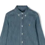 Детская джинсовая рубашка Polo Ralph Lauren, синий - фото 5