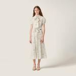 Длинное платье из крепдешина MIU MIU, белый - фото 2