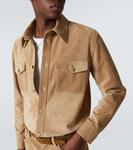 Лукас замшевая рубашка-овершот Gabriela Hearst, кэмел - фото 5