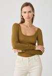 Топ Anna Field LONG SLEEVED TOP WITH WOOL CONTENT, Butternut/Khaki - фото