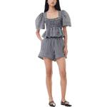 Шорты с принтом GANNI, белый - фото 4