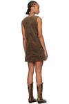 Коричневое вельветовое мини-платье GANNI - фото 3