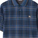 Хлопковая поло в клетку Burberry, синий - фото 5