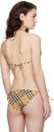Бежевый клетчатый бикини-топ Burberry, Sand - фото 3