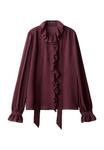 Блуза Mango Button-down blouse, Burgundy/Bordeaux - фото 4