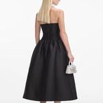 Платье миди из тафты с контрастным бантом Self-portrait, белый - фото 5