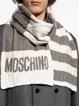 Шарф фактурной вязки Moschino, серый - фото 5