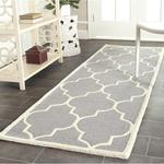 Ковер-дорожка SAFAVIEH, 77 x 549 см, Cambridge Collection, Silver & Ivory, ручной работы марокканский узор из шерсти, идеально для помещений с высокой проходимостью в гостиной, спальне (CAM134D) - фото 2