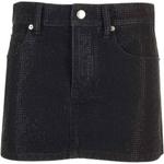 Джинсовая мини-юбка с декором Alexander Wang, черный - фото