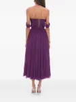 Платье миди с открытыми плечами Ana Radu, фиолетовый - фото 4