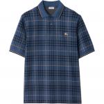 Хлопковая поло в клетку Burberry, синий - фото