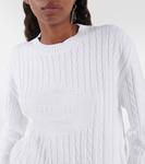 Хлопковый свитер с логотипом Prada, белый - фото 4